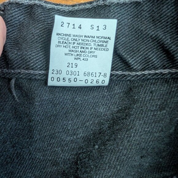 Vintage Levis 550 Jeans Mens 36x33 Black Denim Relaxed Fit Tapered Leg 2001 Y2K - Picture 9 of 14